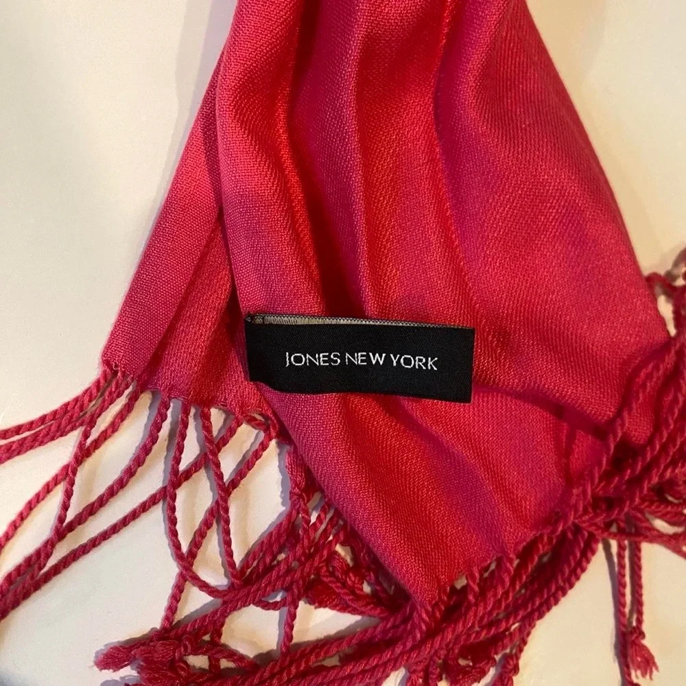 Jones‎ New York Hot Pink Fringe Scarf